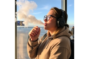 Portable disposable vape device with colorful flavors, perfect for travel and on-the-go vaping