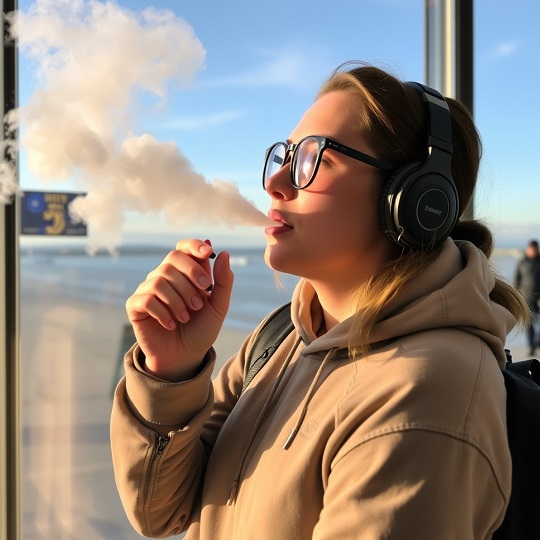 Portable disposable vape device with colorful flavors, perfect for travel and on-the-go vaping