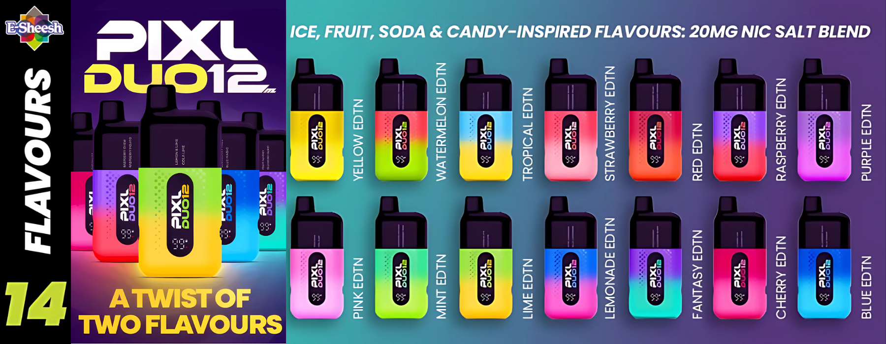 Explore Flavour Combinations in the PIXL Duo 12 Prefilled Vape Kit