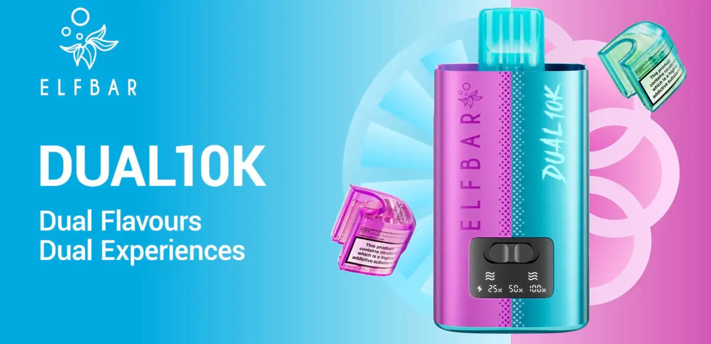 Elf Bar Dual 10K Disposable Vape Kit - Dual Flavours, Dual Experience